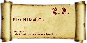 Miu Mikeás névjegykártya